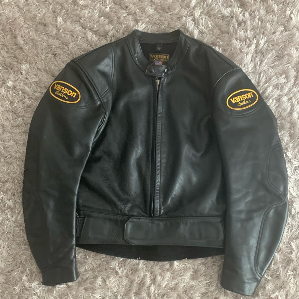 Vanson leather motorcycle Jacket 44